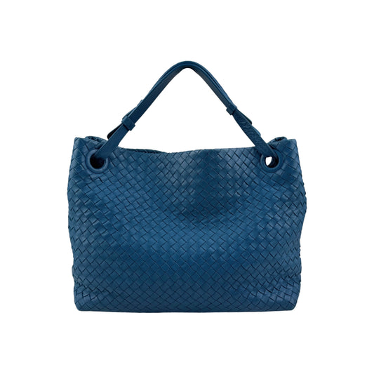 Bottega Veneta Blue Intrecciato Woven Nappa Leather Seamless Garda Tote Bag