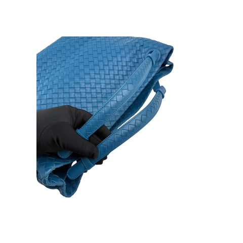 Bottega Veneta Blue Intrecciato Woven Nappa Leather Seamless Garda Tote Bag