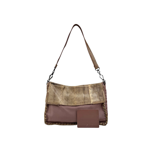 Bottega Veneta Intrecciato Leather and Karung Leather Shoulder Bag
