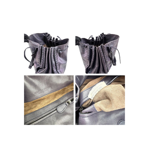 Bottega Veneta Iridescent Purple Intrecciato Leather Scarabee Crossbody Bag