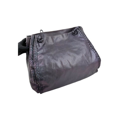 Bottega Veneta Iridescent Purple Intrecciato Leather Scarabee Crossbody Bag