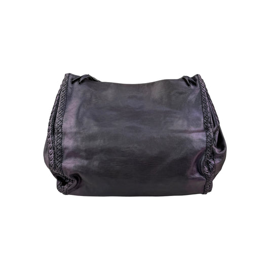 Bottega Veneta Iridescent Purple Intrecciato Leather Scarabee Crossbody Bag