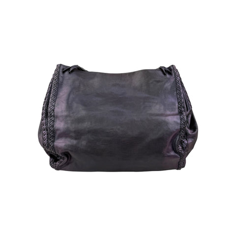 Bottega Veneta Iridescent Purple Intrecciato Leather Scarabee Crossbody Bag