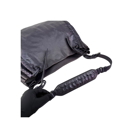 Bottega Veneta Iridescent Purple Intrecciato Leather Scarabee Crossbody Bag