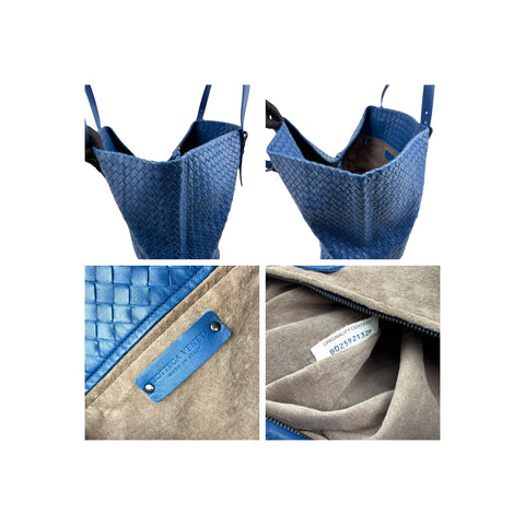 Bottega Veneta Peacock Intrecciato Woven Nappa Leather Large Tote Bag