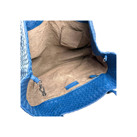 Bottega Veneta Peacock Intrecciato Woven Nappa Leather Large Tote Bag