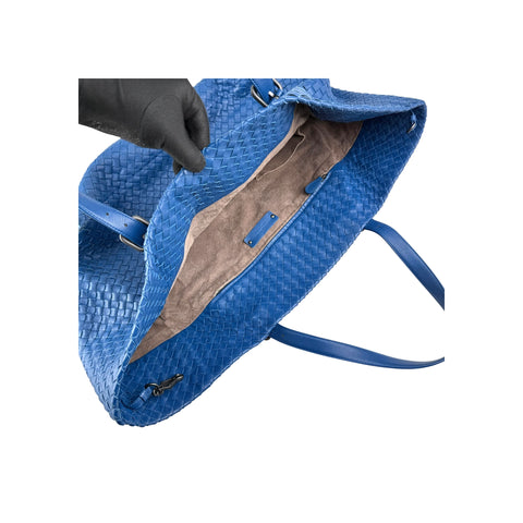 Bottega Veneta Peacock Intrecciato Woven Nappa Leather Large Tote Bag