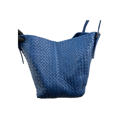 Bottega Veneta Peacock Intrecciato Woven Nappa Leather Large Tote Bag