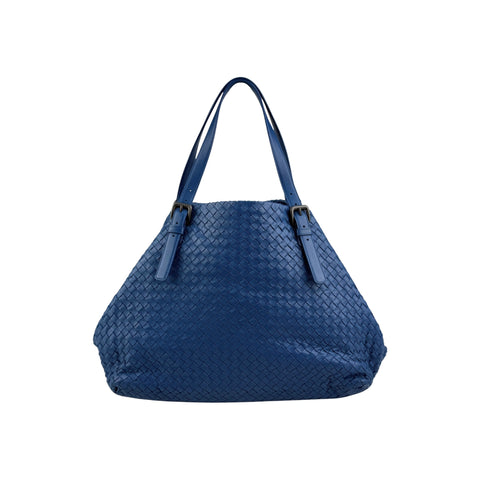 Bottega Veneta Peacock Intrecciato Woven Nappa Leather Large Tote Bag