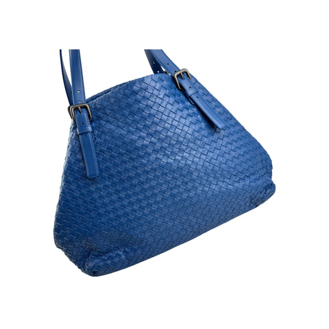 Bottega Veneta Peacock Intrecciato Woven Nappa Leather Large Tote Bag