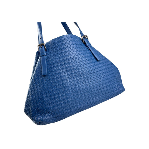 Bottega Veneta Peacock Intrecciato Woven Nappa Leather Large Tote Bag