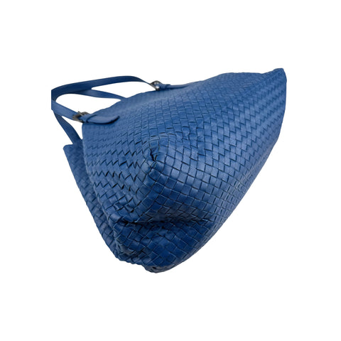 Bottega Veneta Peacock Intrecciato Woven Nappa Leather Large Tote Bag