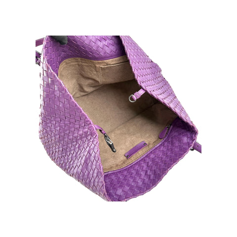 Bottega Veneta Purple Intrecciato Woven Nappa Leather Large Cesta Tote Bag