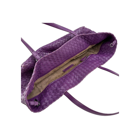 Bottega Veneta Purple Intrecciato Woven Nappa Leather Large Cesta Tote Bag