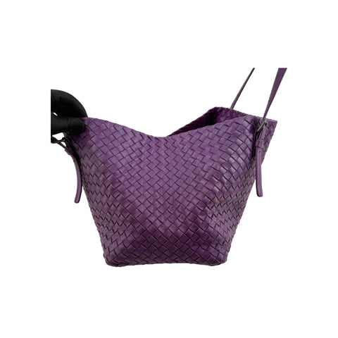 Bottega Veneta Purple Intrecciato Woven Nappa Leather Large Cesta Tote Bag