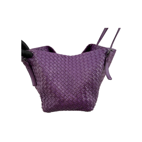 Bottega Veneta Purple Intrecciato Woven Nappa Leather Large Cesta Tote Bag
