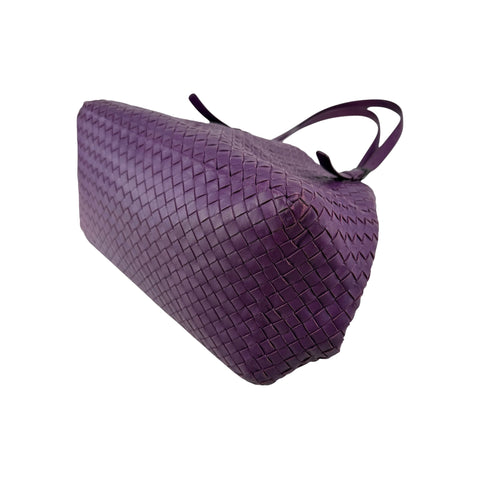 Bottega Veneta Purple Intrecciato Woven Nappa Leather Large Cesta Tote Bag