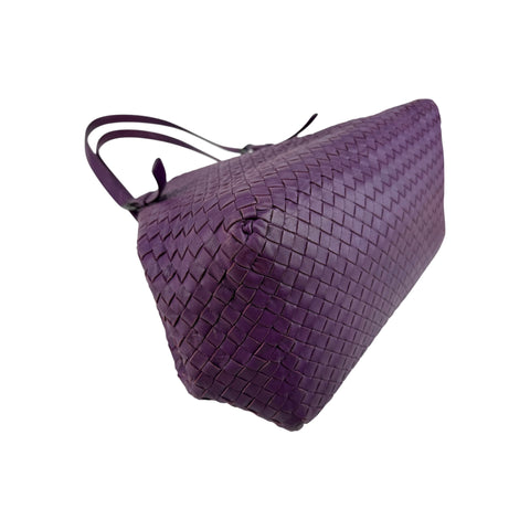 Bottega Veneta Purple Intrecciato Woven Nappa Leather Large Cesta Tote Bag