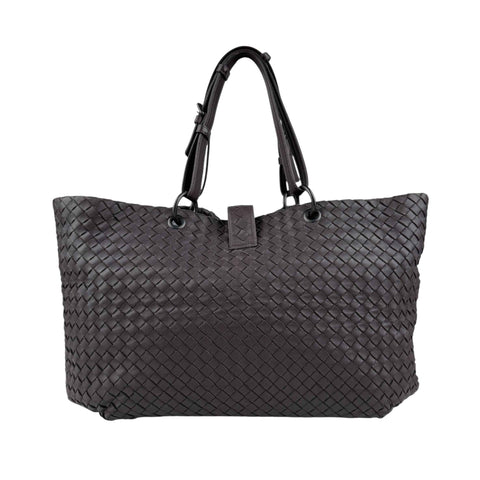 Bottega Veneta Roma Brown Intrecciato Leather Tote Bag