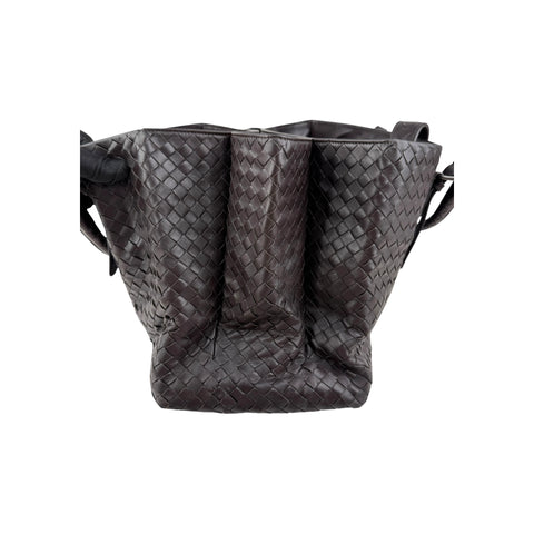 Bottega Veneta Roma Handbag in Brown Intrecciato Leather
