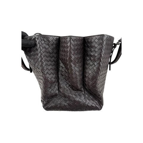 Bottega Veneta Roma Handbag in Brown Intrecciato Leather