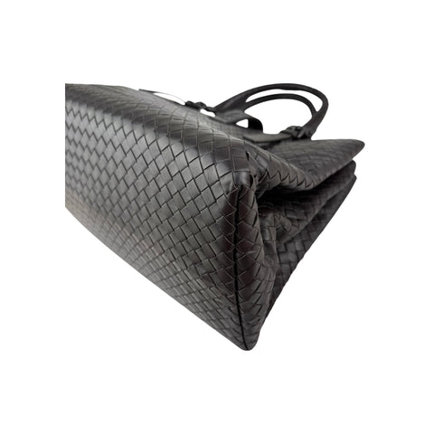 Bottega Veneta Roma Handbag in Brown Intrecciato Leather