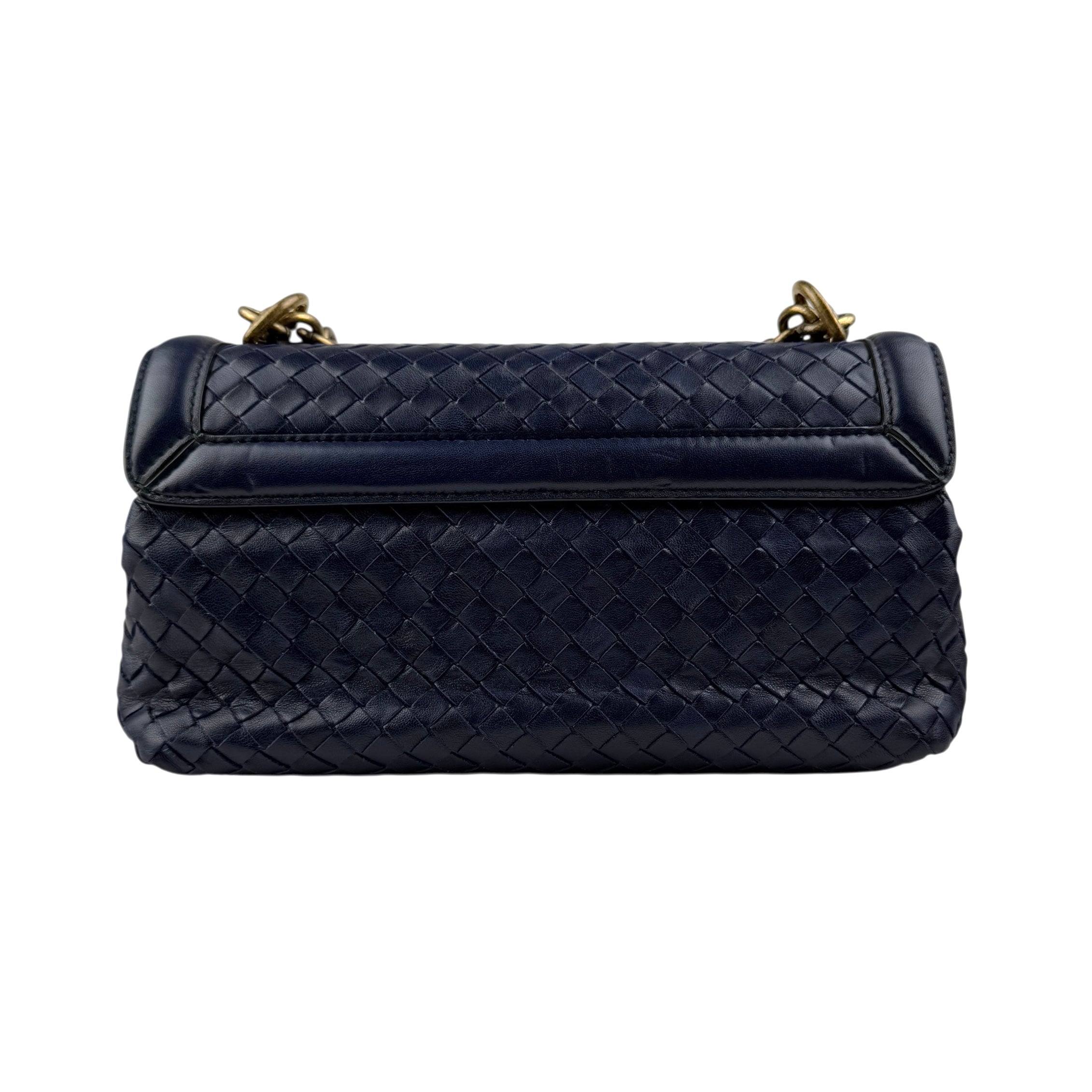 bottega veneta blue quilted leather olimpia knot shoulder bag back