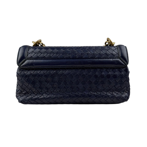 bottega veneta blue quilted leather olimpia knot shoulder bag back