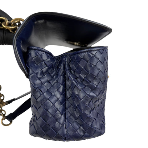 bottega veneta blue quilted leather olimpia knot shoulder bag right