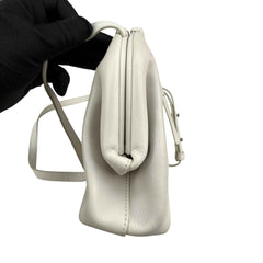 bottega veneta calfskin the point triangle bag chalk left