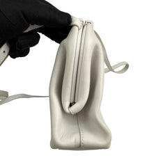 bottega veneta calfskin the point triangle bag chalk right
