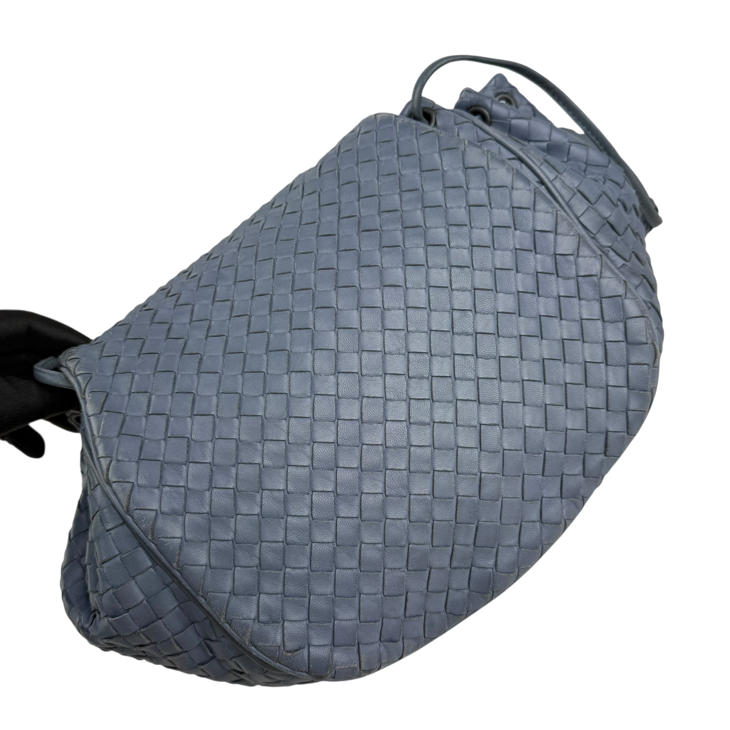 bottega veneta intrecciato flap crossbody left front 45