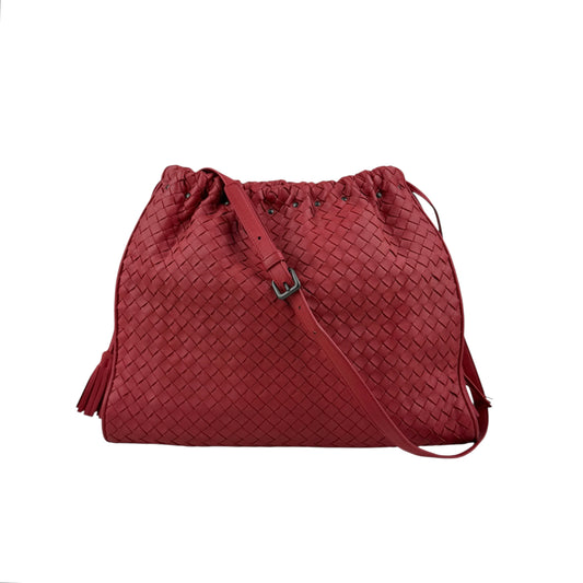 bottega veneta intrecciato leather shoulder bag front