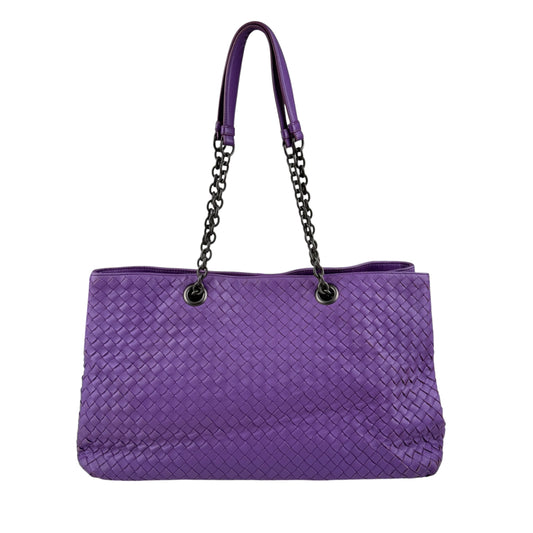 bottega veneta intrecciato purple tote bag back