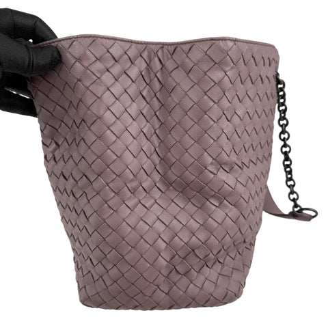 bottega veneta lilac intrecciato leather double chain tote right