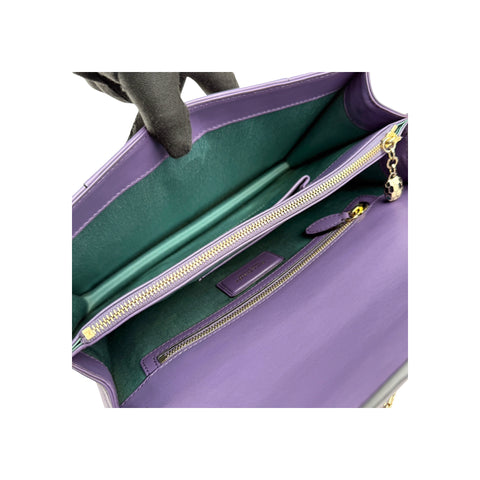 Bulgari Calfskin Serpenti Forever Shoulder Bag Purple