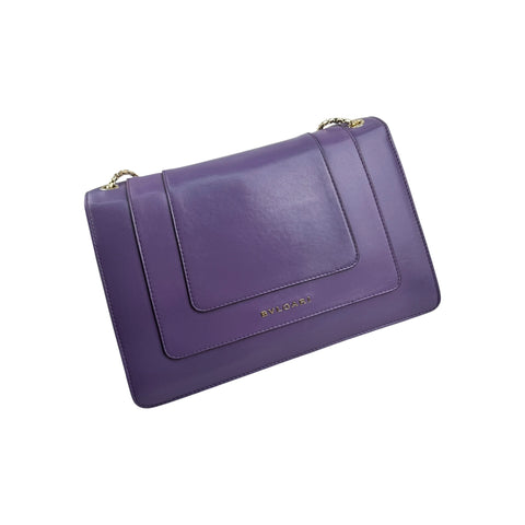 Bulgari Calfskin Serpenti Forever Shoulder Bag Purple
