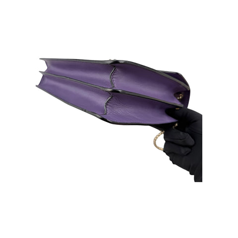 Bulgari Calfskin Serpenti Forever Shoulder Bag Purple