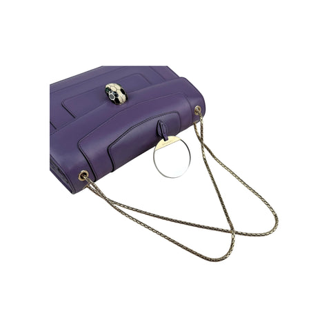 Bulgari Calfskin Serpenti Forever Shoulder Bag Purple