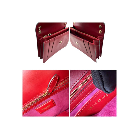 Bvlgari Leather Serpenti Forever Flap Bag Burgundy