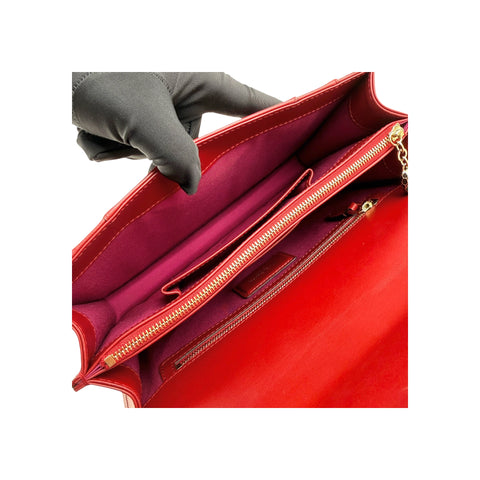 Bvlgari Leather Serpenti Forever Flap Bag Burgundy