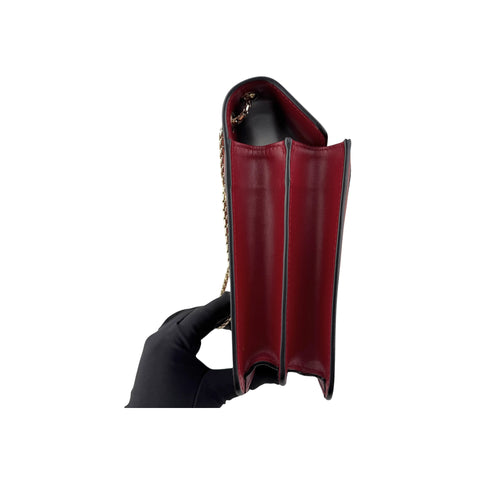 Bvlgari Leather Serpenti Forever Flap Bag Burgundy
