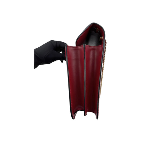 Bvlgari Leather Serpenti Forever Flap Bag Burgundy