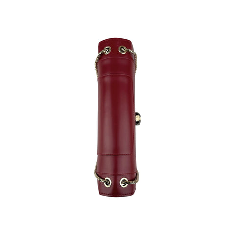 Bvlgari Leather Serpenti Forever Flap Bag Burgundy