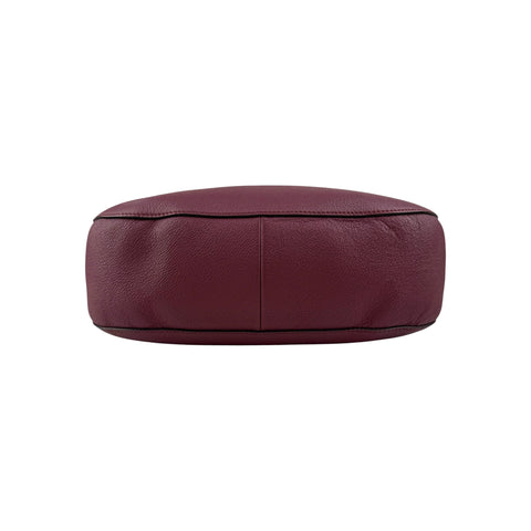 Burberry Burgundy Pebbled Leather Elmstone Shoulder Bag