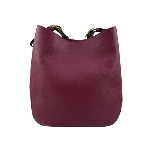 Burberry Burgundy Pebbled Leather Elmstone Shoulder Bag