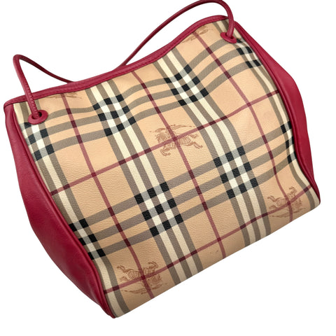 burberry-haymarket-check-coated-canvas-leather-tote-left