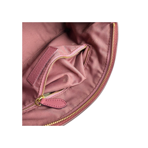 Burberry Haymarket Check Coated Canvas Pink Leather Bow Tie Crossbody Bag