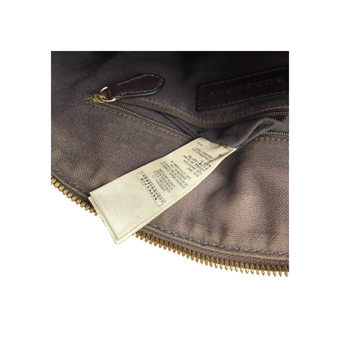 Burberry Haymarket Check Small Orchard Bowling Bag Chocolate
