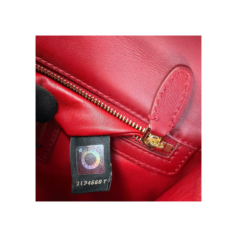 Bvlgari Leather Serpenti Diamond Red Shoulder Bag